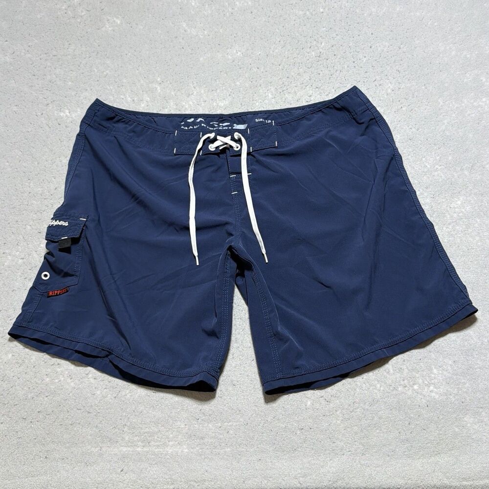 Maui Rippers Board Shorts Swim Cargo Pocket Blue Navy Stretch Womens Size 18
